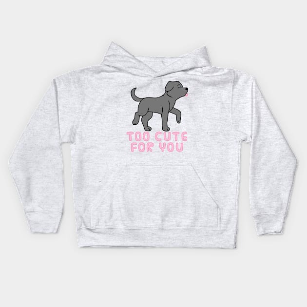 Too Cute For You (Black Lab) Kids Hoodie by chibifox